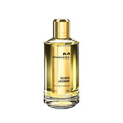 Frasco elegante de Mancera Roses Jasmine EDP 120 ml con notas de bergamota y mandarina.