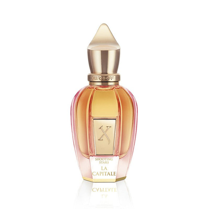 Frasco de Xerjoff La Capitale Eau de Parfum 50 ml, diseño lujoso y sofisticado.