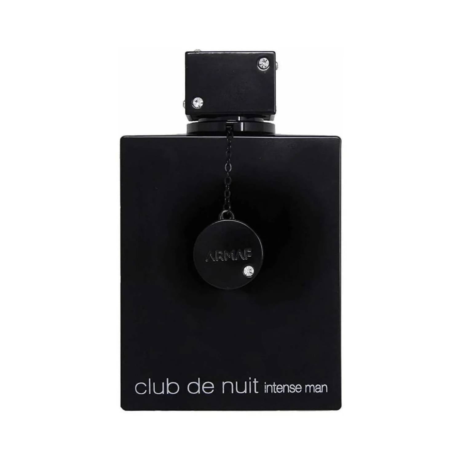 Frasco de Armaf Club de Nuit Intense Eau de Parfum 105 ml, diseño masculino y sofisticado.