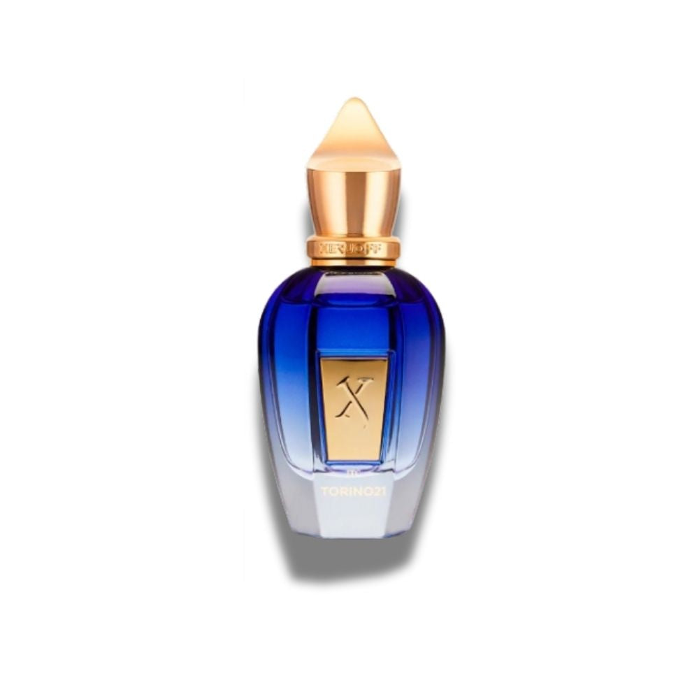 Frasco de Xerjoff Torino 21 Eau de Parfum 100 ml, diseño fresco y sofisticado.
