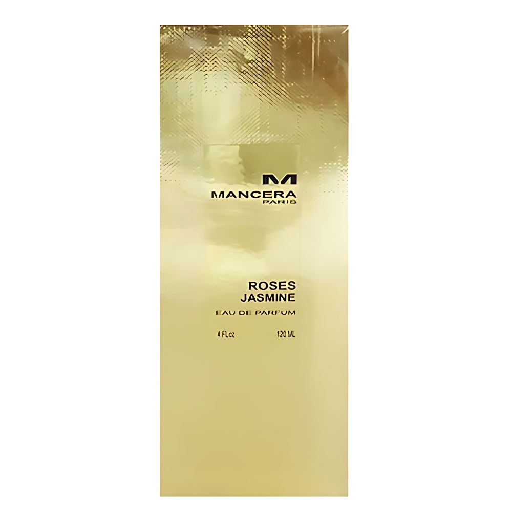 Caja refinada de Mancera Roses Jasmine EDP 120 ml – Un empaque sofisticado para un regalo perfecto.