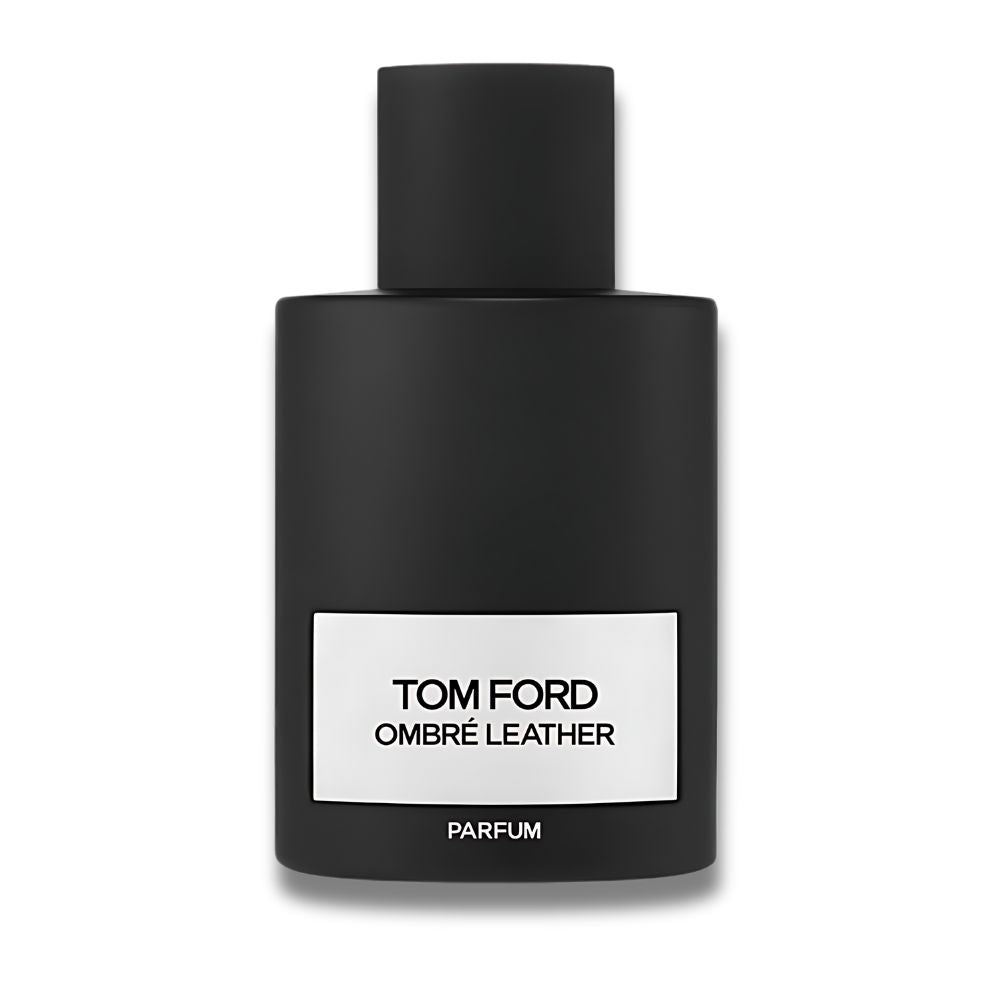 Frasco de Tom Ford Ombre Leather Parfum 100 ml – Diseño elegante y sobrio en negro con detalles minimalistas y el logotipo de Tom Ford. Este frasco refleja la sofisticación y el poder del perfume.