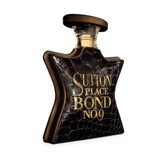 Frasco de Bond N°9 Sutton Place Eau de Parfum 100 ml, diseño elegante y sobrio.